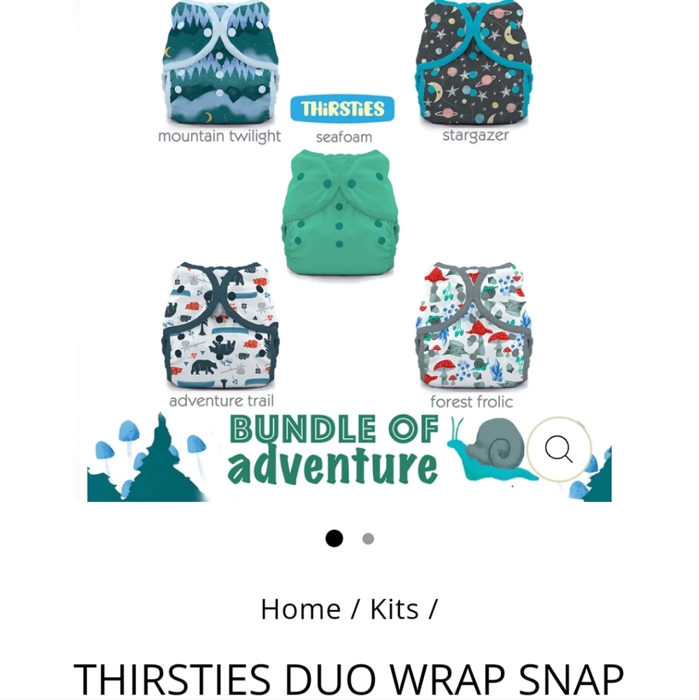5 Diaper Covers.  Thirsties Brand.   Water Proof Size one.  6 to 18lbs.